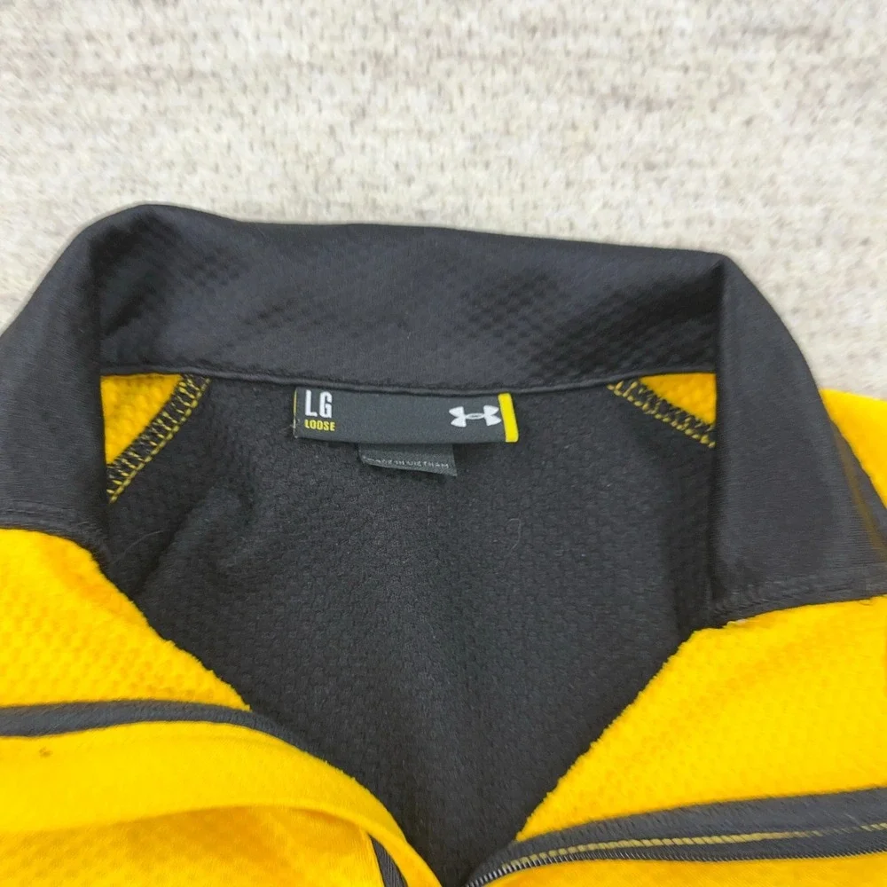 Iowa Hawkeyes Sweater Men Large Yellow Black Pullover Quarter Zip Under Armour - Picture 6 of 13